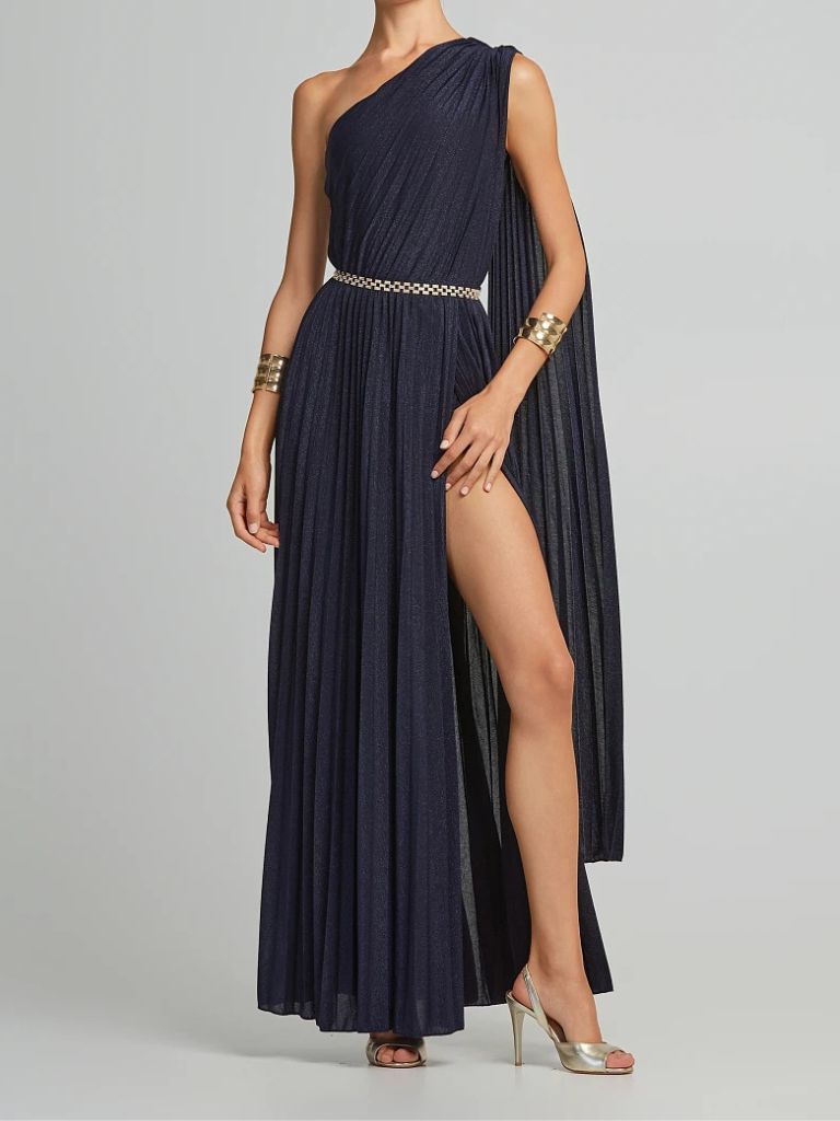 LYNNE_ 054_511020-61-1 Μάξι Πλισέ Φόρεμα Μ Έναν Ώμο - Image 1