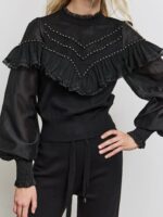 Πουλόβερ Με Τούλινα Μανίκια Και Χάντρες - Image 2