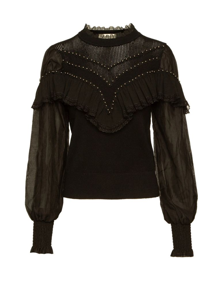 BSB_ 054_260020_80-3 Πουλόβερ Με Τούλινα Μανίκια Και Χάντρες - Image 4