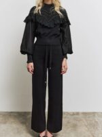 Πουλόβερ Με Τούλινα Μανίκια Και Χάντρες