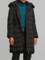 Μπουφάν Με Ζώνη Και Ψηλό Γιακά Από Γούνα