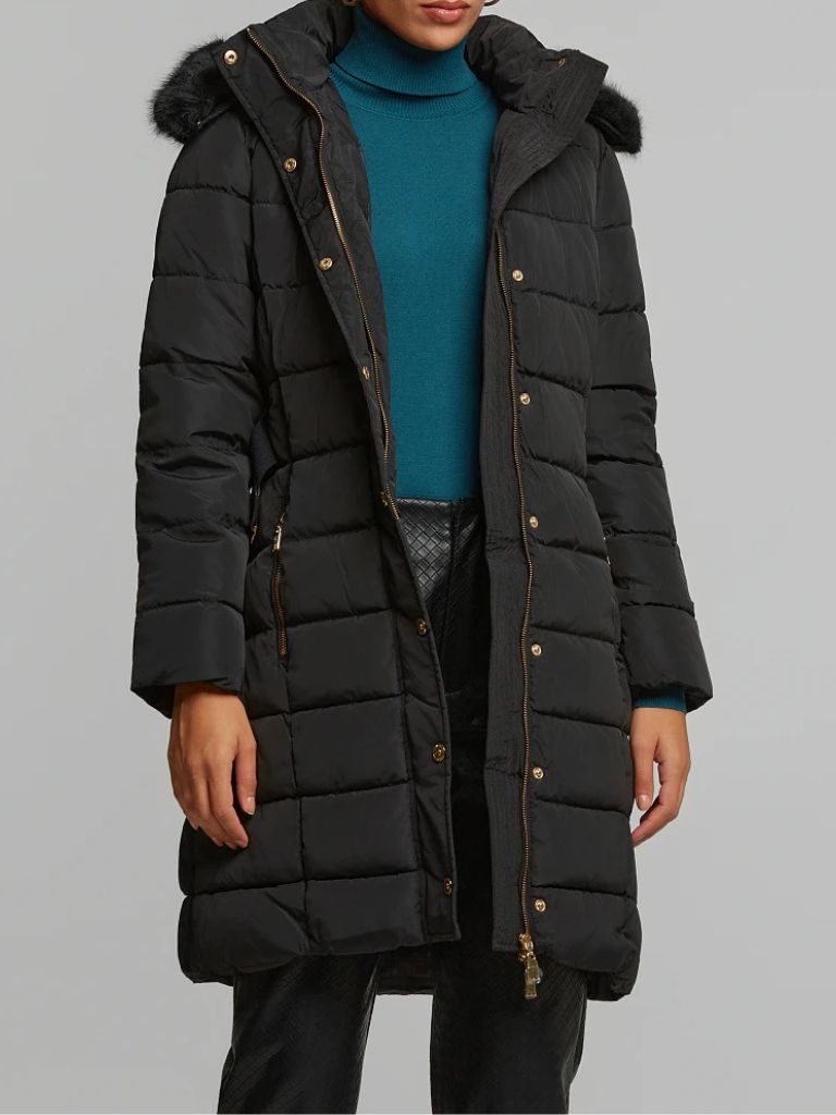 LYNNE_054_017007_80 Μπουφάν Με Ζώνη Και Ψηλό Γιακά Από Γούνα - Image 1