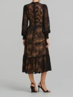 Μαύρο Φόρεμα Από Δαντέλα Με Αντίθεση - Image 3