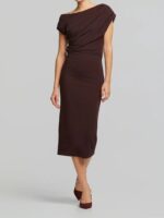 Μίντι Φόρεμα Με Ασυμμετρία Και Σούρες