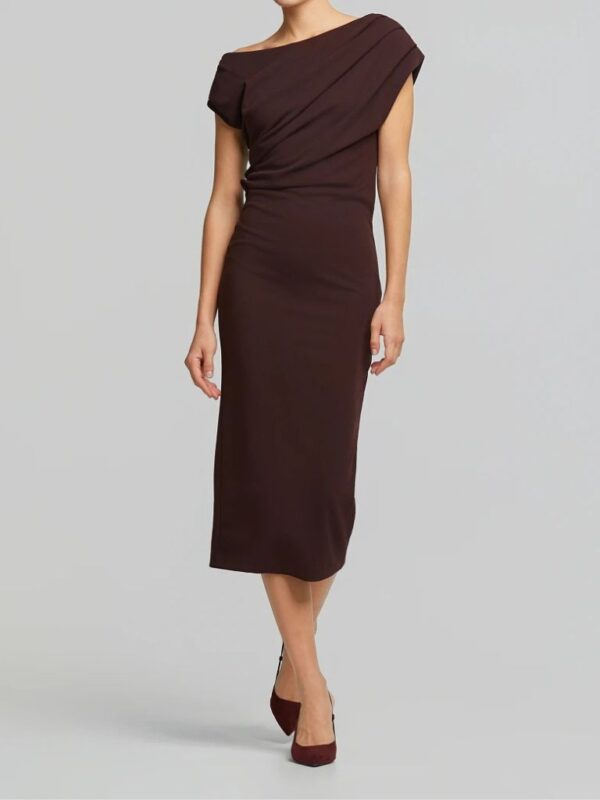 Μίντι Φόρεμα Με Ασυμμετρία Και Σούρες