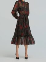 Σεμιζιέ Εμπριμέ Φόρεμα με όψη μουσελίνας - Image 5