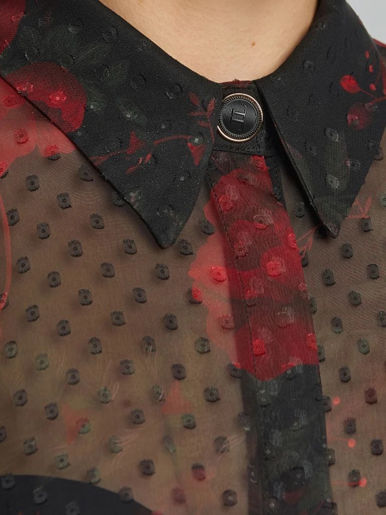 LYNNE_154_511071_37-3 Σεμιζιέ Εμπριμέ Φόρεμα με όψη μουσελίνας - Image 3