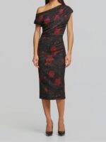 Εμπριμέ Μίντι Φόρεμα Με Πιέτες