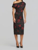 Εμπριμέ Μίντι Φόρεμα Με Πιέτες - Image 3