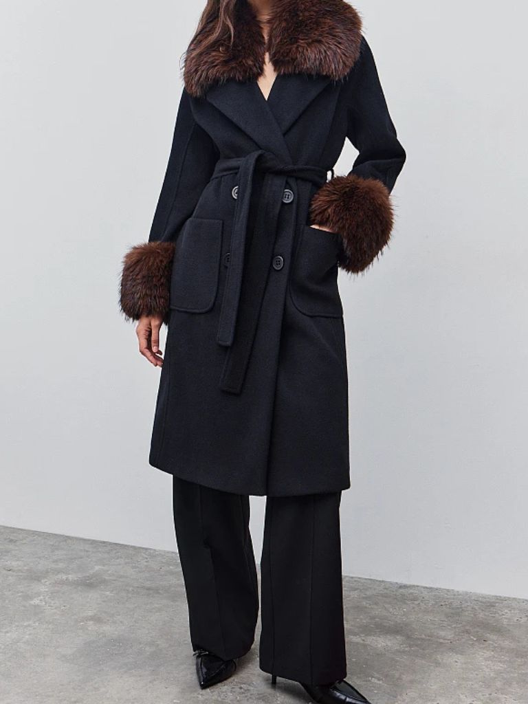 BSB_054_118004_80 Μακρύ Παλτό Με Γούνινες Λεπτομέρειες - Image 1