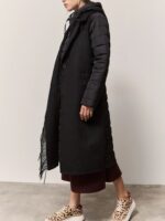 Μακρύ Ρuffer Μπουφάν Με Συνδυασμό Υφάσματος - Image 2