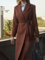 Μακρύ Παλτό Με Κρουαζέ Δέσιμο