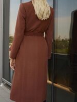 Μακρύ Παλτό Με Κρουαζέ Δέσιμο - Image 5