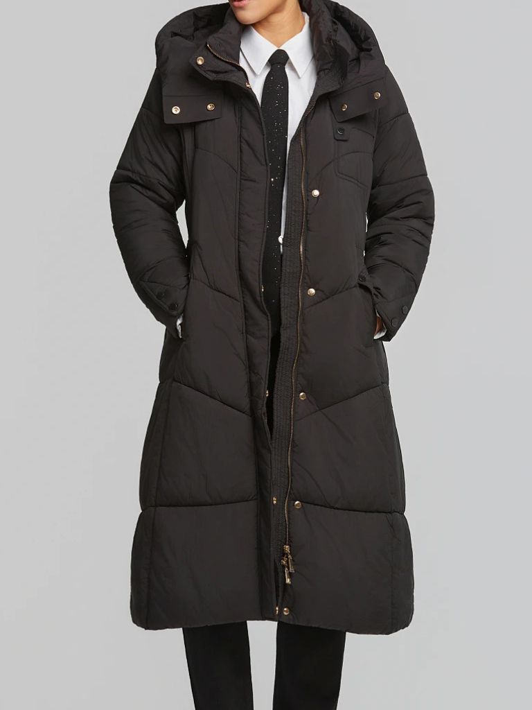 LYNNE_054_017013_80 Μακρύ Mπουφάν Mε Kουκούλα - Image 1