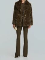 Κοντή Faux Γούνα Με Κουμπιά Κρύσταλλα