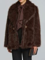 Κοντή Faux Γούνα Με Κουμπιά Κρύσταλλα