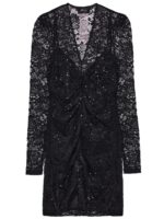 Μίνι Μακρυμάνικο Δαντελωτό Φόρεμα Με Παγιέτες - Image 4