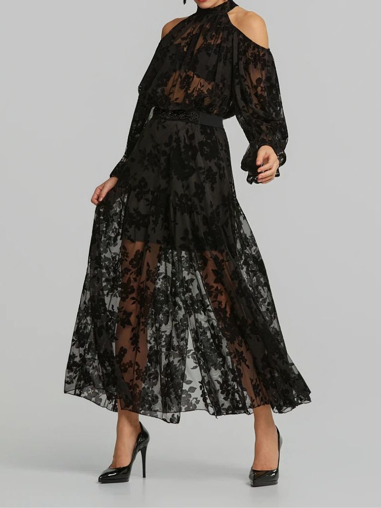 LYNNE_054_513013_80 Μάξι Φούστα Από Devore Ύφασμα - Image 1