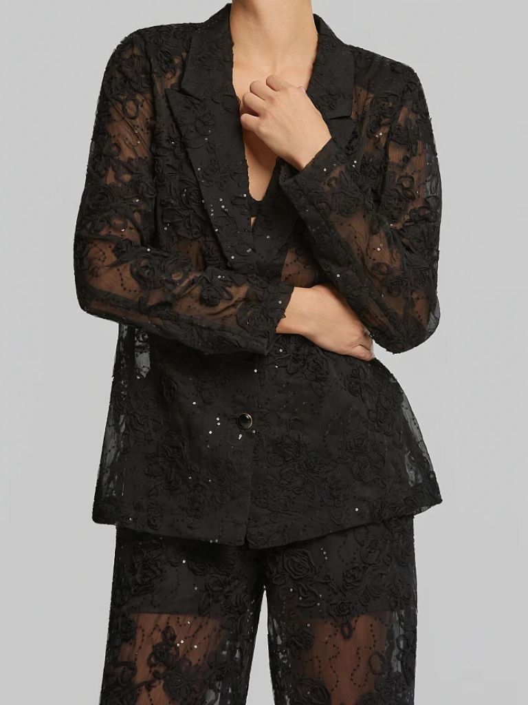 LYNNE_054_514006_80 Σακάκι Από Δαντέλα Με Στρας - Image 1