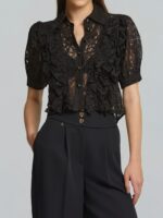 Κροπ Πουκάμισο Από Δαντέλα Με Βολάν