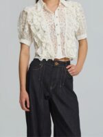 Κροπ Πουκάμισο Από Δαντέλα Με Βολάν - Image 2