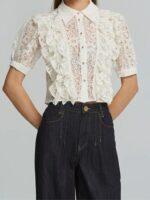 Κροπ Πουκάμισο Από Δαντέλα Με Βολάν