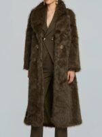 Μακρύ Παλτό Με Όψη Γούνας