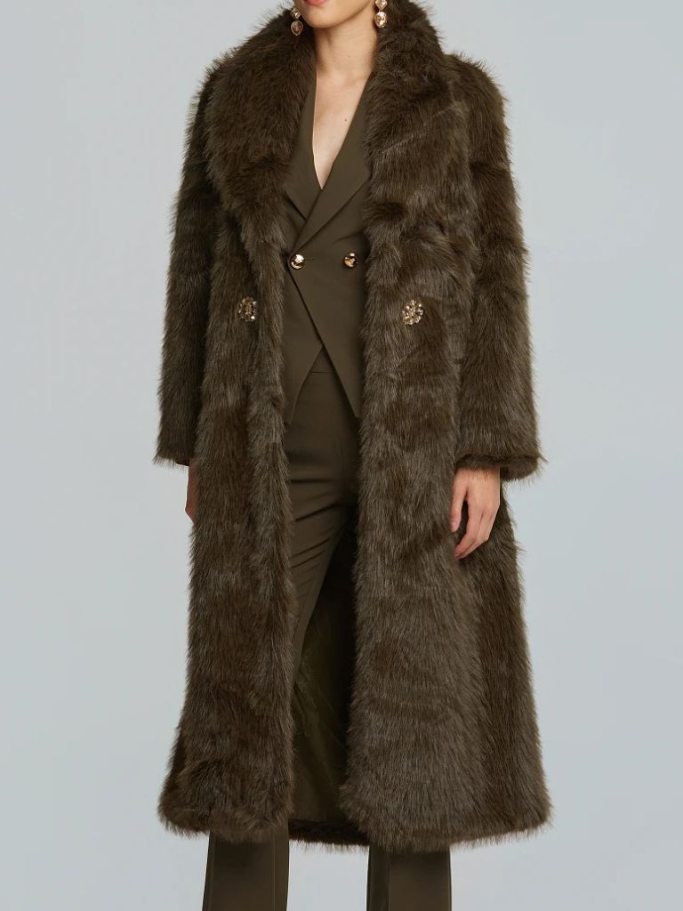 LYNNE_054_519008_70 Μακρύ Παλτό Με Όψη Γούνας - Image 1