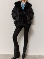 Puffer Μπουφάν Με Συνθετική Γούνα