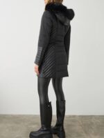 Μακρύ Μπουφάν Με Δερματίνη Λεπτομέρεια - Image 4