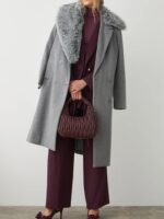 Μακρύ Παλτό Με Γούνινο Γιακά - Image 3