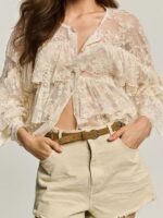 Δαντελωτό Πουκάμισο Με Βολάν