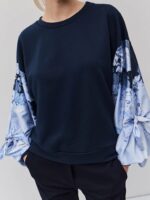 Φούτερ Mε Σατέν Φλοράλ Μανίκια