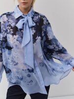 Φλοράλ Πουκάμισο Με Δέσιμο Στο Λαιμό