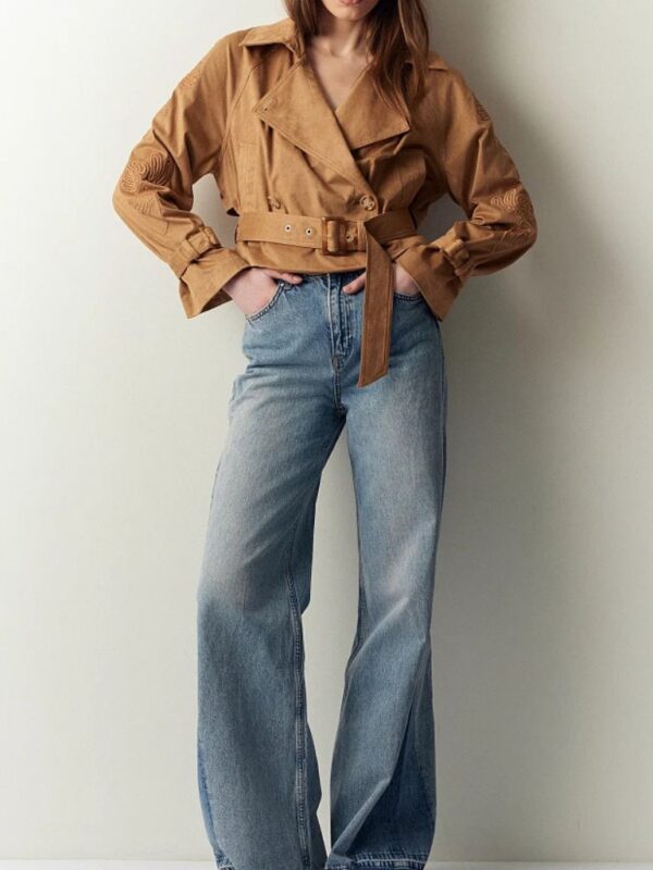 Suede Τζάκετ Με Κέντημα