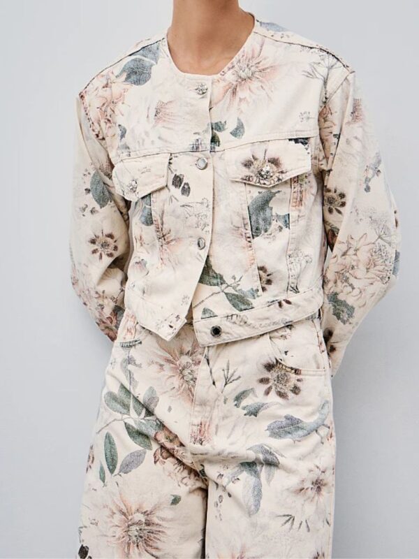 Φλοράλ Denim Bull Tζάκετ