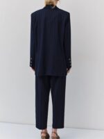 Ριγέ Σακάκι Με Καρφίτσα Κόσμημα - Image 5