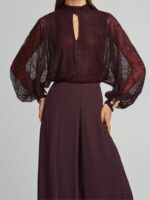 Μπλούζα Δαντέλα Με Έντονα Μανίκια