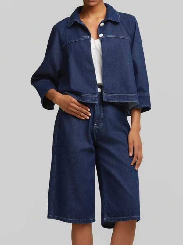 Τζιν Tζάκετ Mε Λευκές Λεπτομέρειες