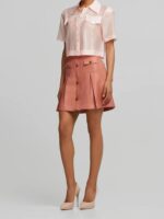 Μίνι Φούστα Με Πιέτες Με Μεταλλιζέ Υφή