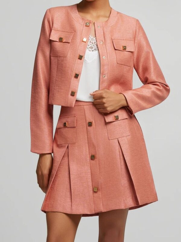 Κροπ Σακάκι Με Μεταλλιζέ Όψη