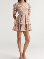 Μίνι crochet Φόρεμα Με Βολάν