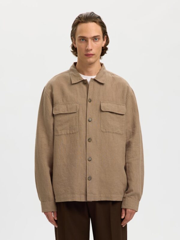 SELECTED MEN Slmotto Leroy Linen Blend Overshirt