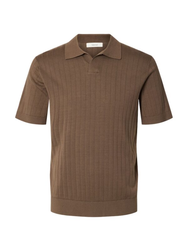 SELECTED MEN Slhtorino ss Knit Open Stitch Polo